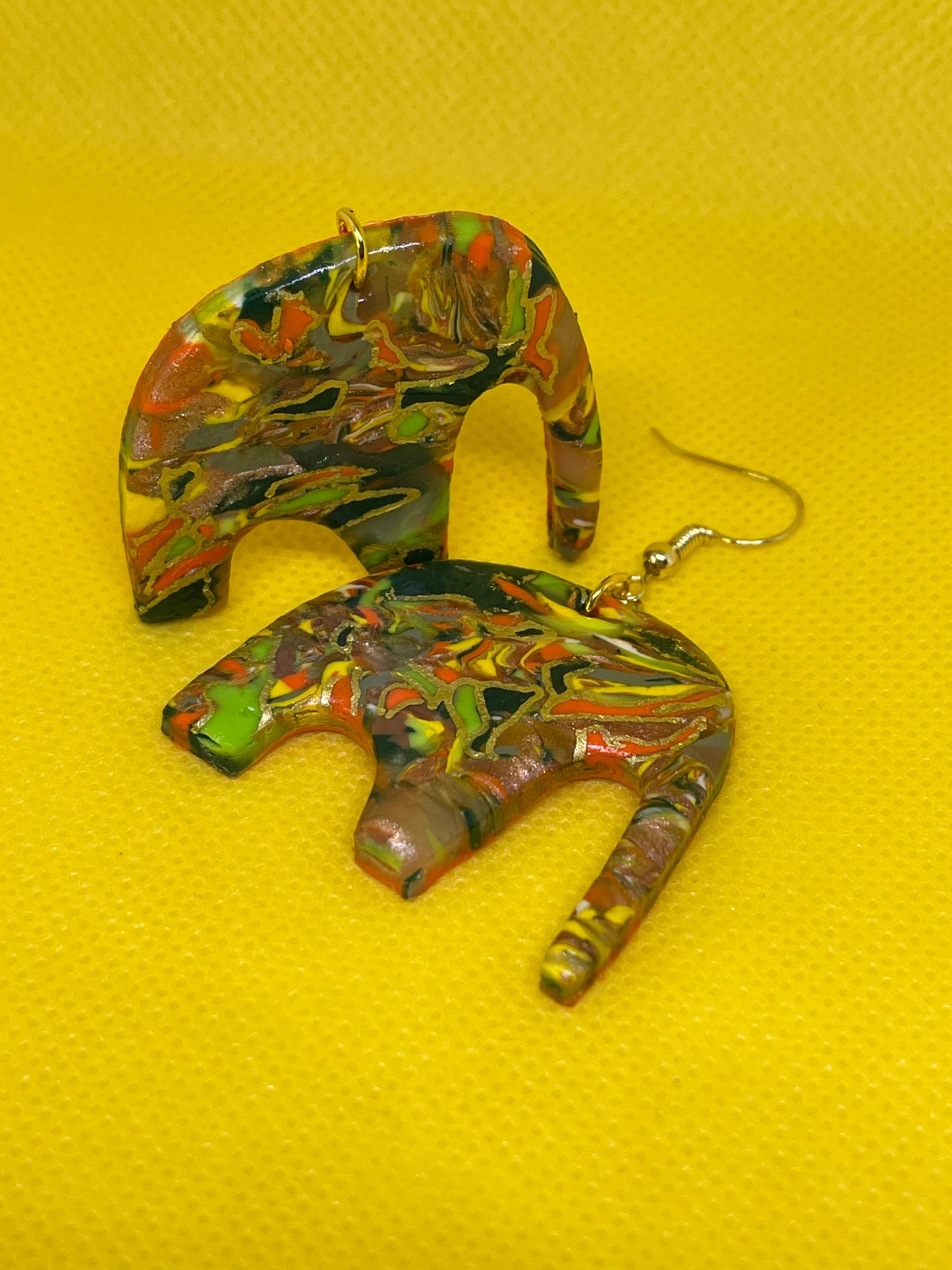 Polymer Cane (Orange, Green, Bronze, & White)