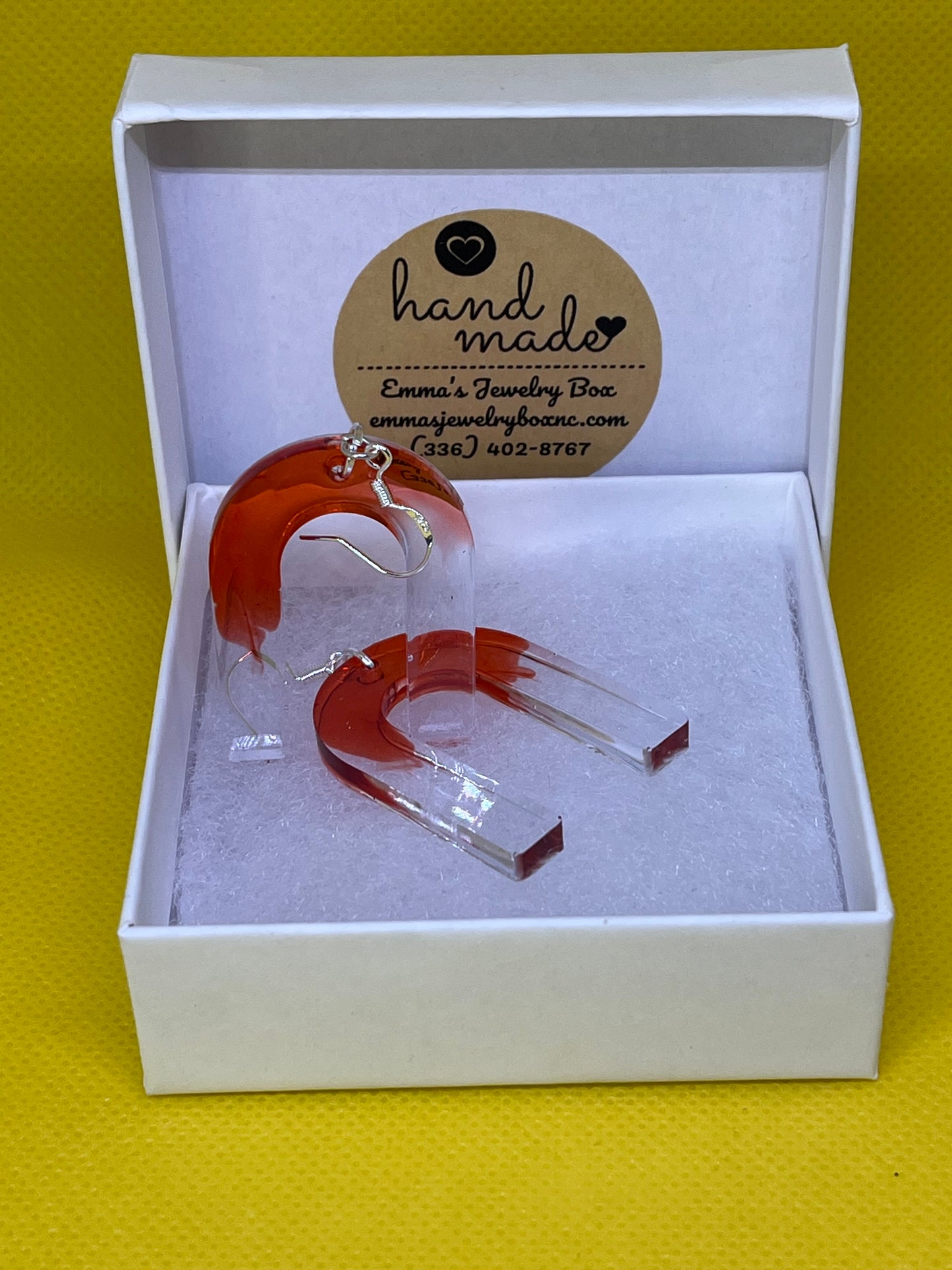 Resin Earrings (red/clear)