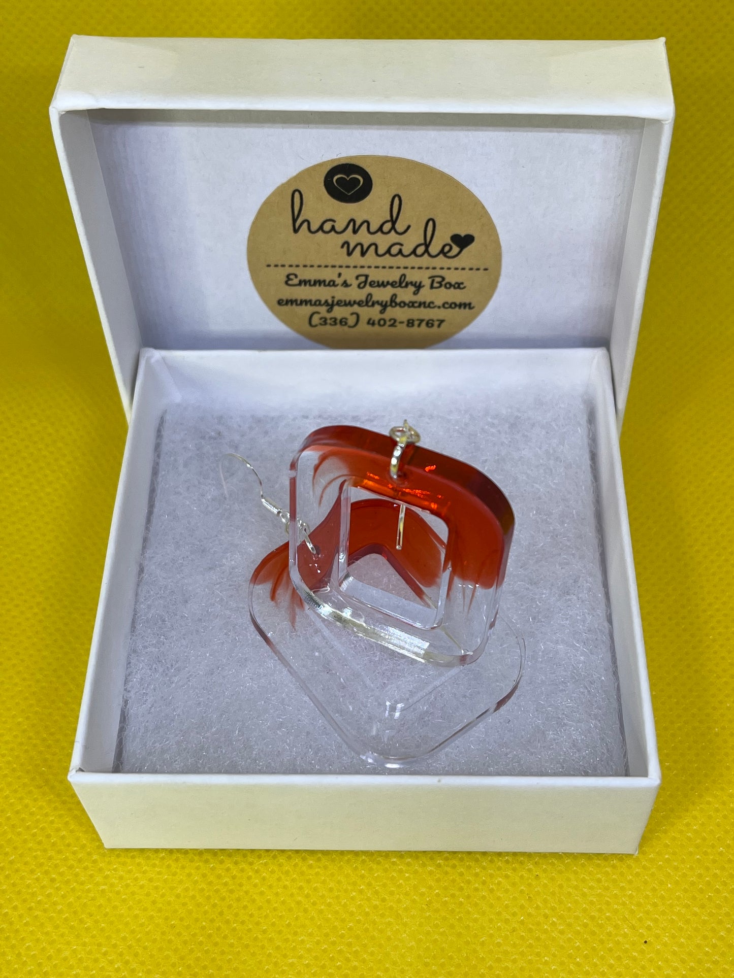 Resin Earrings (red/clear)