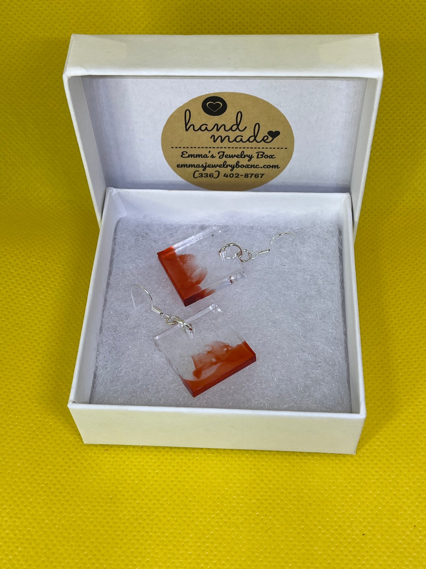 Resin Earrings (red/clear)