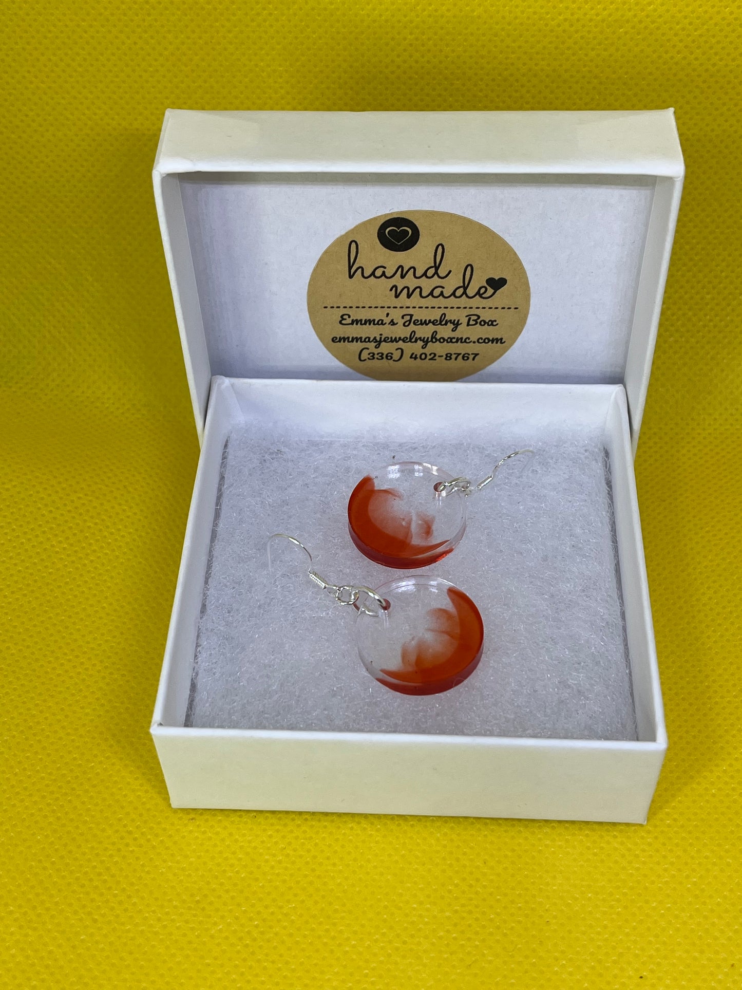 Resin Earrings (red/clear)